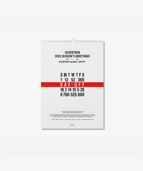 SEVENTEEN 2025 SEASON'S GREETINGS and WALL CALENDAR