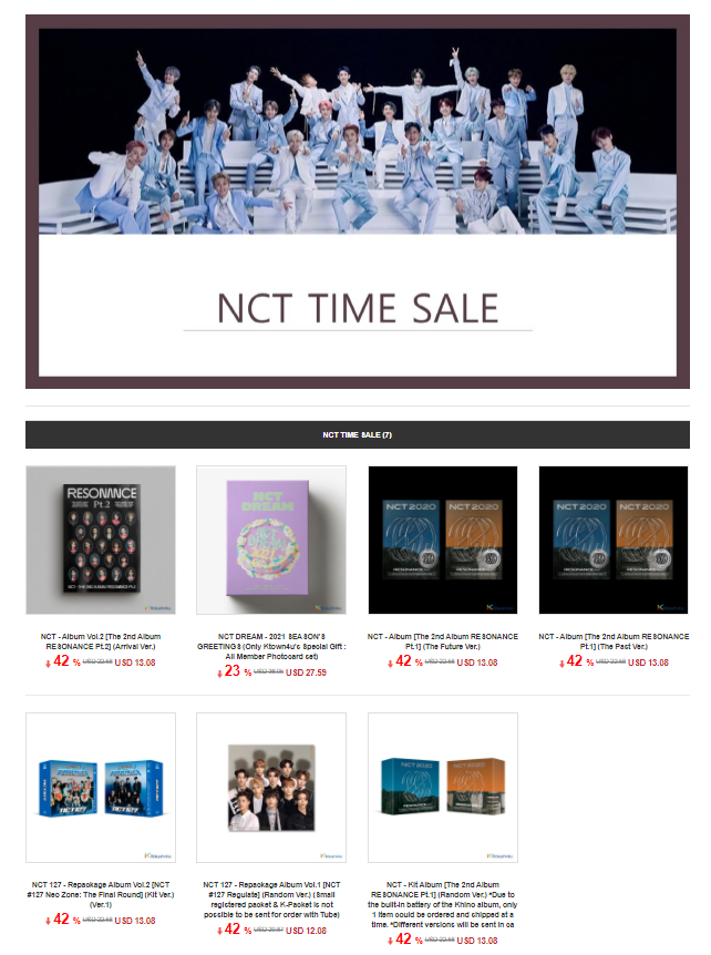 [December 31 Kt4u Sale] NCT Albums