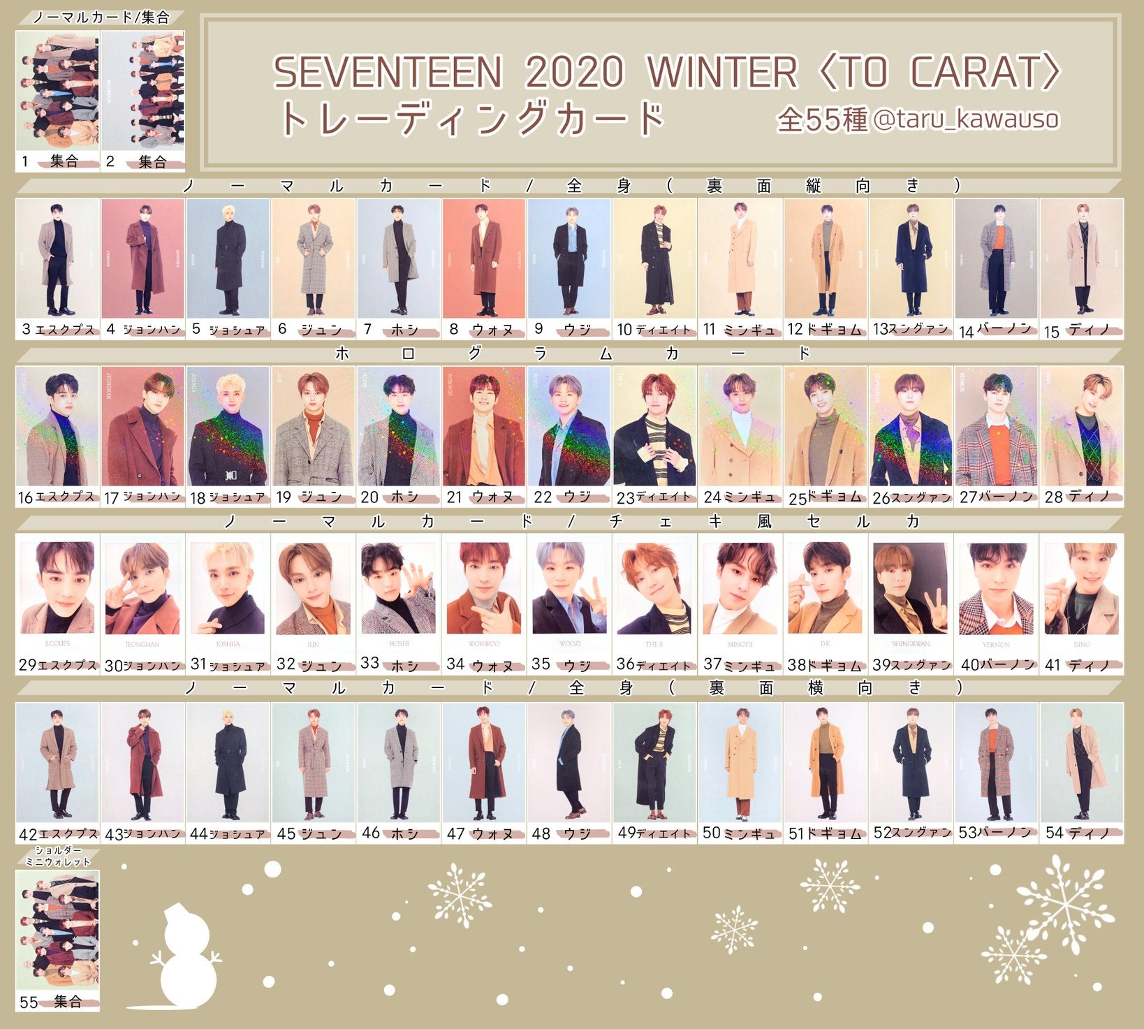 Seventeen Winter Trading Cards (Full Body Shots)