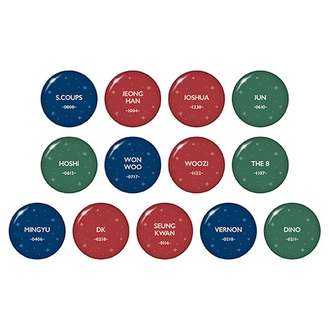 [Jan 2021 Release] Seventeen Winter Meat Festival Can Badge (Name) - Random