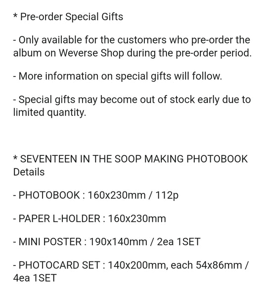 SEVENTEEN IN THE SOOP MAKING PHOTOBOOK (2nd Pre-Order)